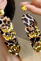 Load image into Gallery viewer, Golden Fashion Leopard Print Prom Drop Earrings