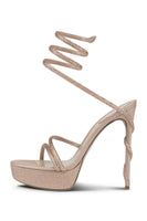 Load image into Gallery viewer, Sparkly Strappy Black Golden Prom High Heels with Rhinestones