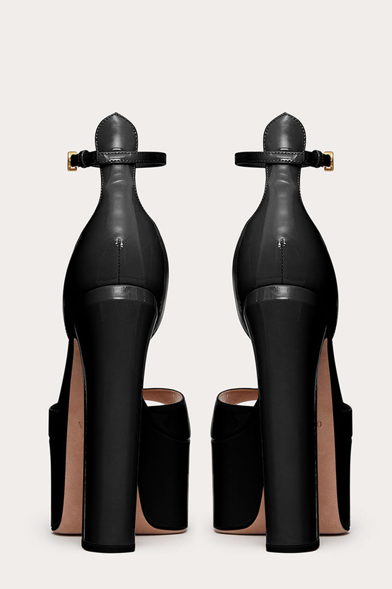 Load image into Gallery viewer, Chunky Black Open Toe Prom High Heels