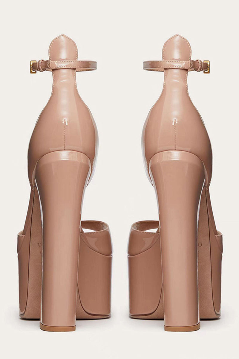 Load image into Gallery viewer, Chunky Black Open Toe Prom High Heels