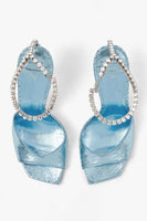 Load image into Gallery viewer, Blue Sparkly Stilettos Prom High Heels with Rhinestones