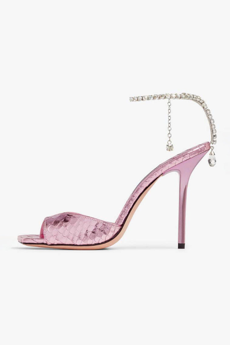 Load image into Gallery viewer, Blue Sparkly Stilettos Prom High Heels with Rhinestones