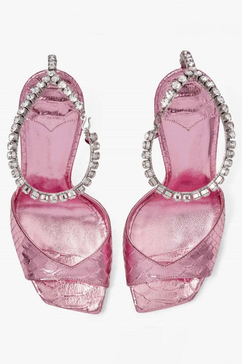 Load image into Gallery viewer, Blue Sparkly Stilettos Prom High Heels with Rhinestones