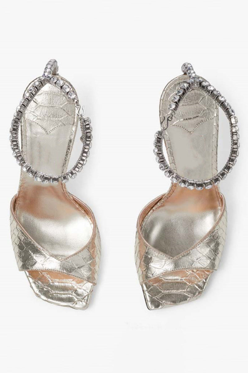 Load image into Gallery viewer, Blue Sparkly Stilettos Prom High Heels with Rhinestones