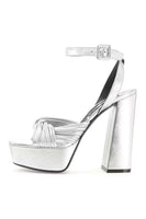 Load image into Gallery viewer, Silver Open Toe Chunky Prom High Heels