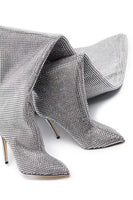 Load image into Gallery viewer, Sparkly Silver Stilettos Prom Sequin Thigh Boots