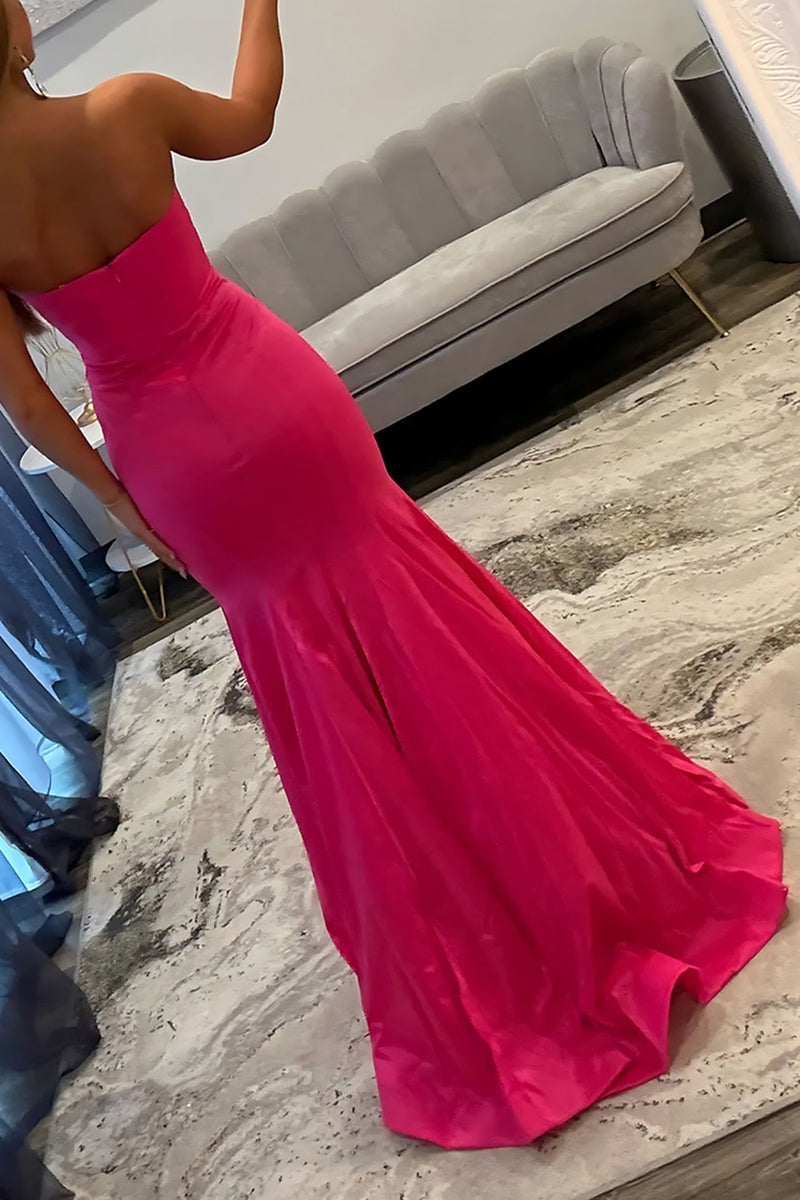 Load image into Gallery viewer, Sparkly Black Mermaid Strapless Long Prom Dress with Bow