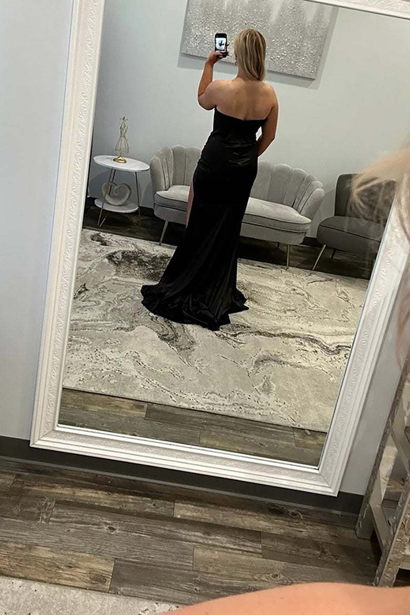 Load image into Gallery viewer, Sparkly Fuchsia Sweetheart Mermaid Long Prom Dress with Slit