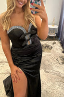 Load image into Gallery viewer, Sparkly Fuchsia Sweetheart Mermaid Long Prom Dress with Slit