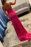 Load image into Gallery viewer, Sparkly Fuchsia Sweetheart Mermaid Long Prom Dress with Slit