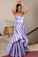 Load image into Gallery viewer, Spaghetti Straps Lilac A Line Long Prom Dress
