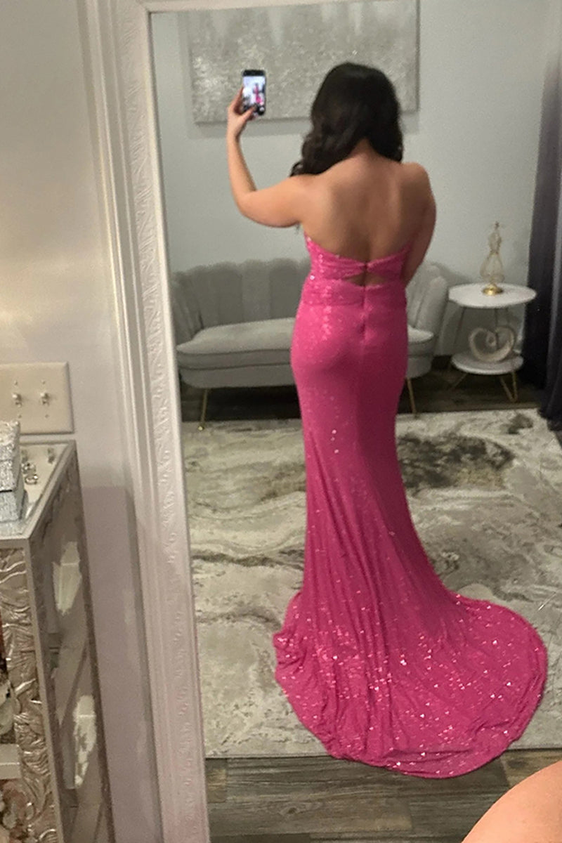 Load image into Gallery viewer, Sparkly Black Long Mermaid Prom Dress with Keyhole