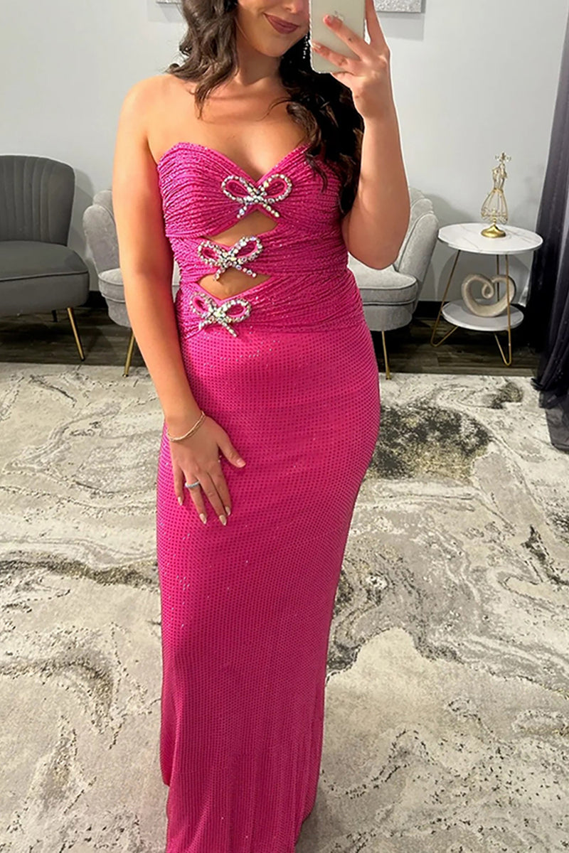 Load image into Gallery viewer, Sparkly Black Long Mermaid Prom Dress with Keyhole