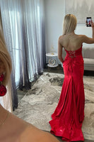 Load image into Gallery viewer, Fuchsia Mermaid Sweetheart Keyhole Long Prom Dress with Slit