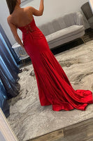 Load image into Gallery viewer, Fuchsia Mermaid Sweetheart Keyhole Long Prom Dress with Slit