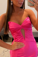 Load image into Gallery viewer, Fuchsia Mermaid Sweetheart Keyhole Long Prom Dress with Slit