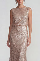 Load image into Gallery viewer, Sparkly Champagne Mermaid Long Sequins Formal Dress