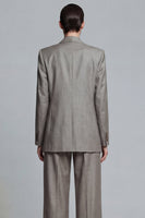 Load image into Gallery viewer, Grey 2 Piece Peak Lapel Single Breasted Wide Leg Business Suits