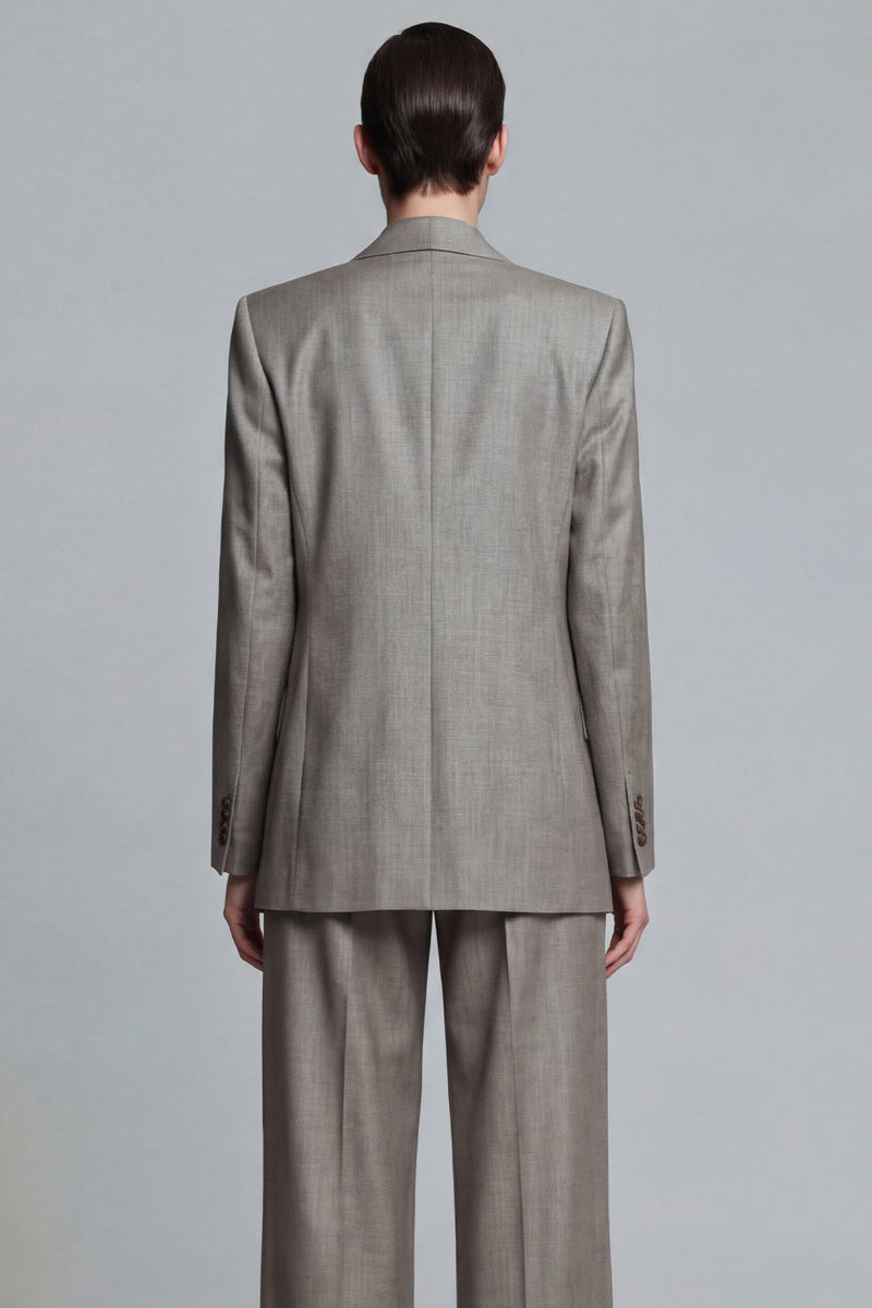 Load image into Gallery viewer, Grey 2 Piece Peak Lapel Single Breasted Wide Leg Business Suits