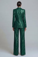 Load image into Gallery viewer, Sparkly Dark Green Sequins 2 Piece Peak Lapel Prom Suits