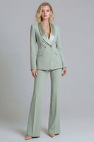 Load image into Gallery viewer, 2 Piece Shawl Lapel Grey Green Double Breasted Business Suits