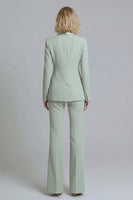 Load image into Gallery viewer, 2 Piece Shawl Lapel Grey Green Double Breasted Business Suits