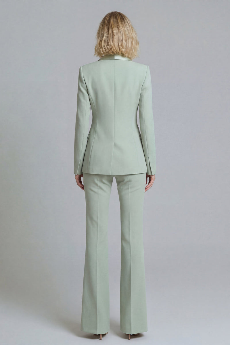 Load image into Gallery viewer, 2 Piece Shawl Lapel Grey Green Double Breasted Business Suits