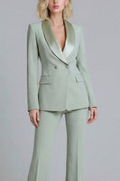 Load image into Gallery viewer, 2 Piece Shawl Lapel Grey Green Double Breasted Business Suits
