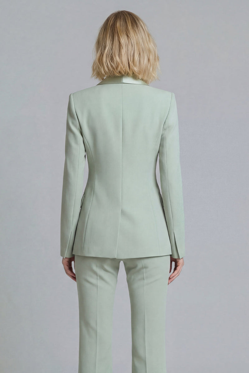 Load image into Gallery viewer, 2 Piece Shawl Lapel Grey Green Double Breasted Business Suits
