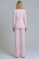 Load image into Gallery viewer, 2 Piece Peak Lapel Pink Wide Leg Prom Suits with Buttons