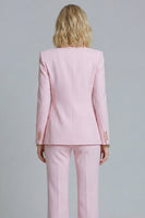 Load image into Gallery viewer, 2 Piece Peak Lapel Pink Wide Leg Prom Suits with Buttons