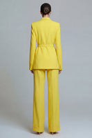 Load image into Gallery viewer, 2 Piece Yellow Slim Fit Notched Lapel Prom Suits with Sash