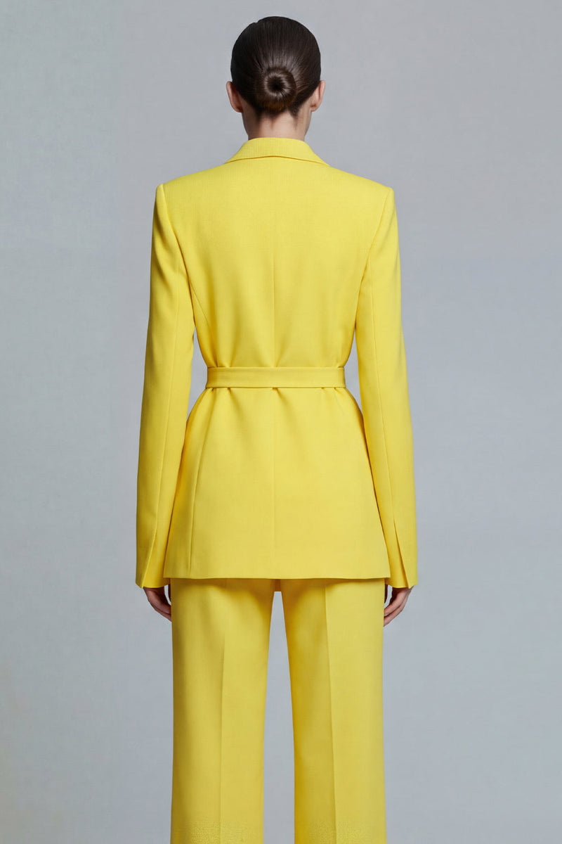 Load image into Gallery viewer, 2 Piece Yellow Slim Fit Notched Lapel Prom Suits with Sash