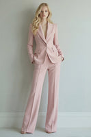 Load image into Gallery viewer, 2 Piece Grey Pink Peak Lapel Single Breasted Business Suits