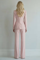 Load image into Gallery viewer, 2 Piece Grey Pink Peak Lapel Single Breasted Business Suits