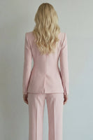 Load image into Gallery viewer, 2 Piece Grey Pink Peak Lapel Single Breasted Business Suits