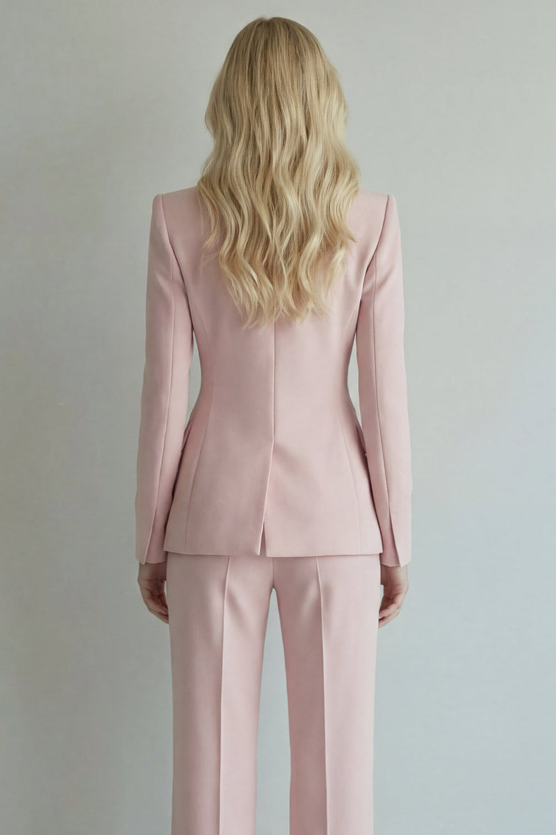 Load image into Gallery viewer, 2 Piece Grey Pink Peak Lapel Single Breasted Business Suits