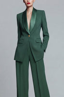 Load image into Gallery viewer, 2 Piece Dark Green Shawl Lapel Single Breasted Prom Suits