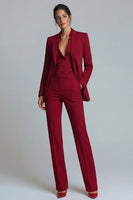 Load image into Gallery viewer, Burgundy 2 Piece Single Breasted Peak Lapel Prom Suits