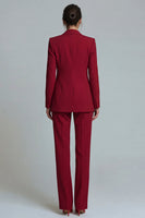 Load image into Gallery viewer, Burgundy 2 Piece Single Breasted Peak Lapel Prom Suits