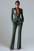 Load image into Gallery viewer, 2 Piece Dark Green Peak Lapel Single Breasted Slim Fit Prom Suits