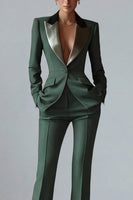 Load image into Gallery viewer, 2 Piece Dark Green Peak Lapel Single Breasted Slim Fit Prom Suits