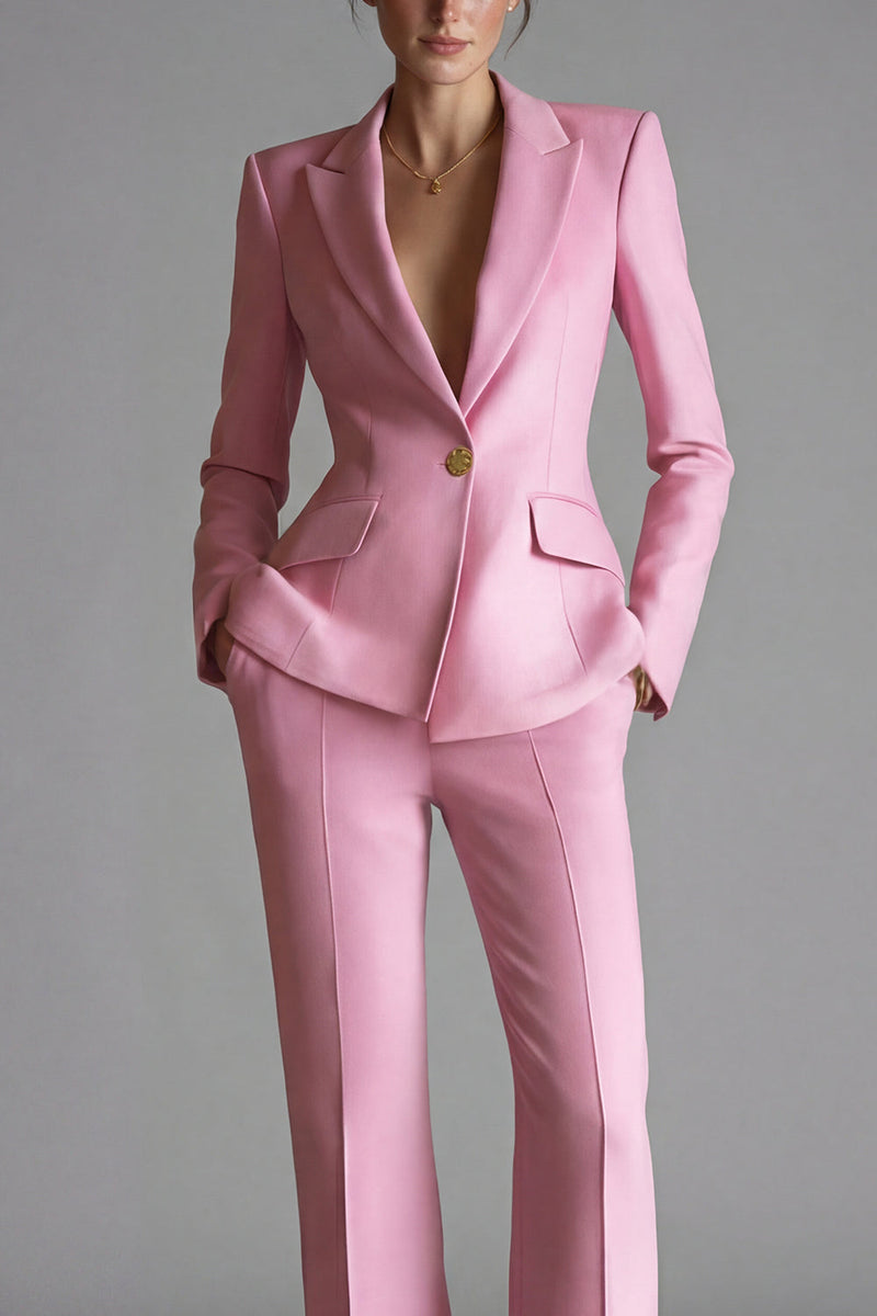 Load image into Gallery viewer, 2 Piece Pink Single Breasted Peak Lapel Slim Fit Prom Suits