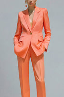 Load image into Gallery viewer, 2 Piece Orange Notched Lapel Single Breasted Slim Fit Prom Suits