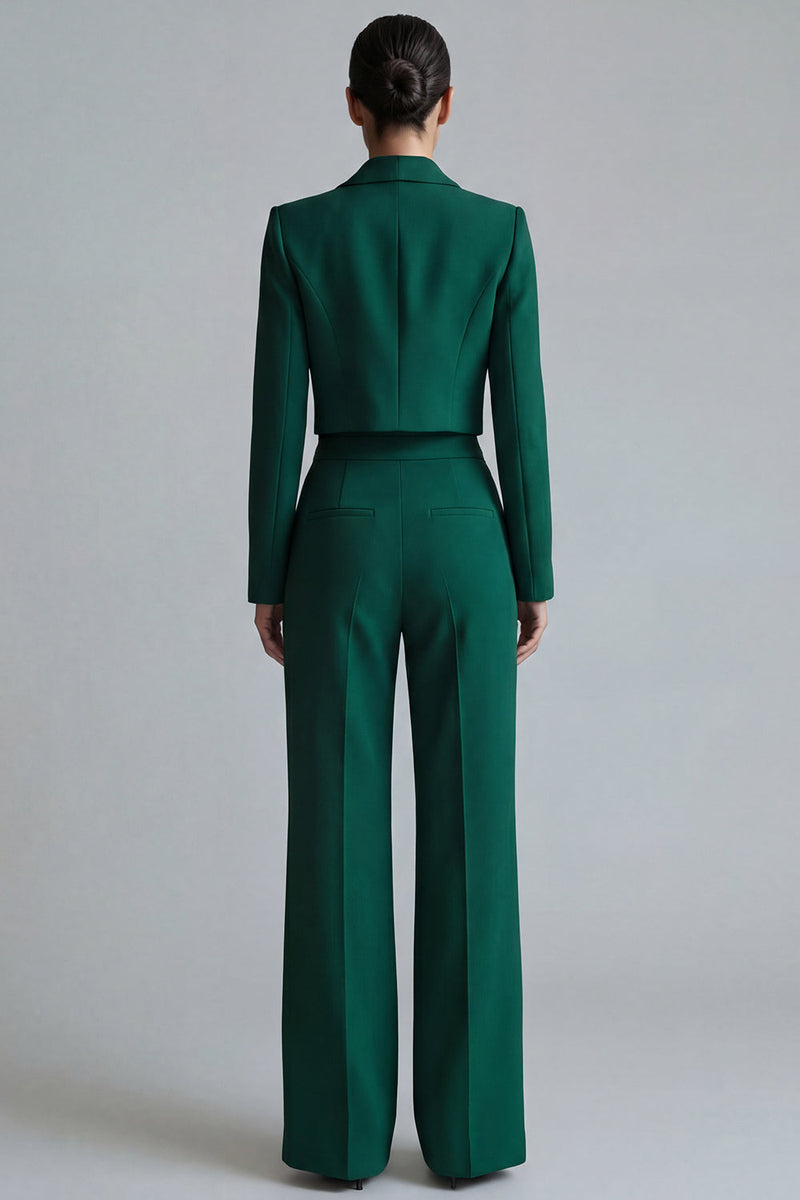 Load image into Gallery viewer, 2 Piece Dark Green Peak Lapel Single Breasted Prom Suits