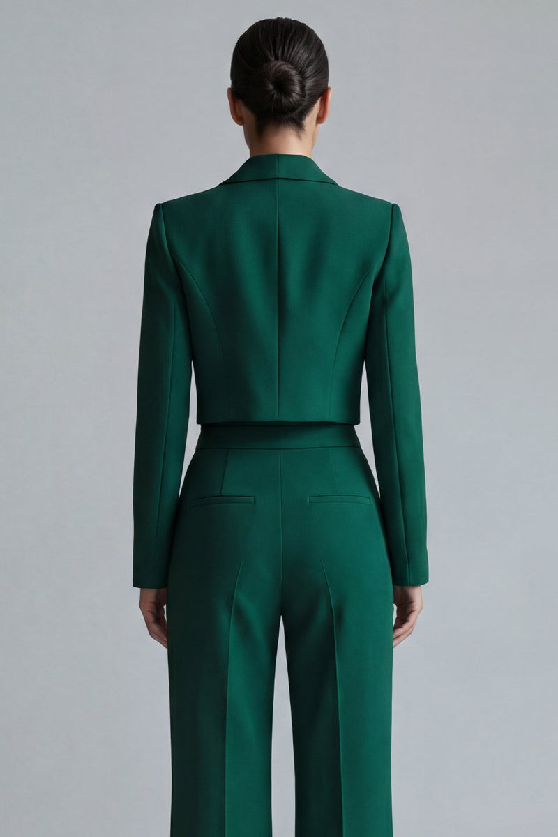 Load image into Gallery viewer, 2 Piece Dark Green Peak Lapel Single Breasted Prom Suits