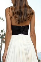 Load image into Gallery viewer, Black and White Halter Neck Sheath Long Formal Dress