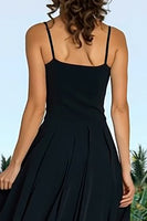 Load image into Gallery viewer, Black and White Spaghetti Straps Long A Line Formal Dress