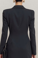 Load image into Gallery viewer, Peak Lapel Black Double Breasted Short Blazer Dress with Sleeves