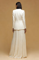 Load image into Gallery viewer, Pleated Peak Lapel Ivory Long Business Suits